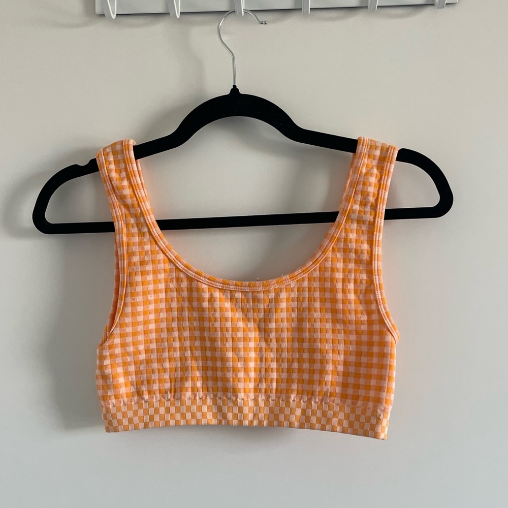 Orange Gingham Zara Bra and Leggings Set Size XS/S - Picture 2 of 3